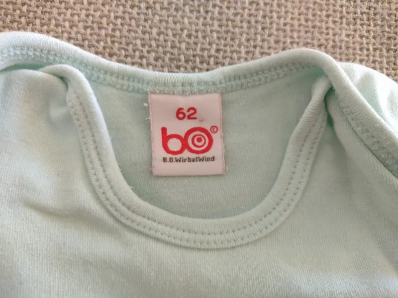 B.O. WirbelWind Baby Body Langarm Hungry Grün Gr. 62 Baumwolle 3