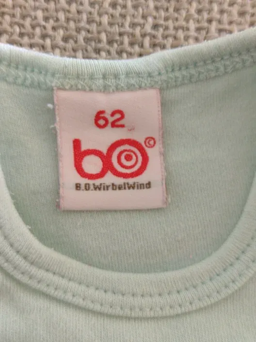 B.O. WirbelWind Baby Body Langarm Hungry Grün Gr. 62 Baumwolle 4
