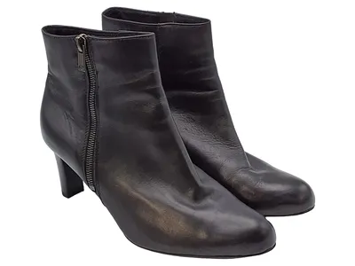 Peter Kaiser Damen Stiefeletten Leder Schwarz Gr. 6.5 (40) Absatz 7cm