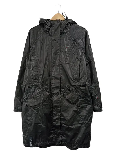 SKAG Damen Regenjacke Lang Outdoor Kapuze Schwarz Gr. L
