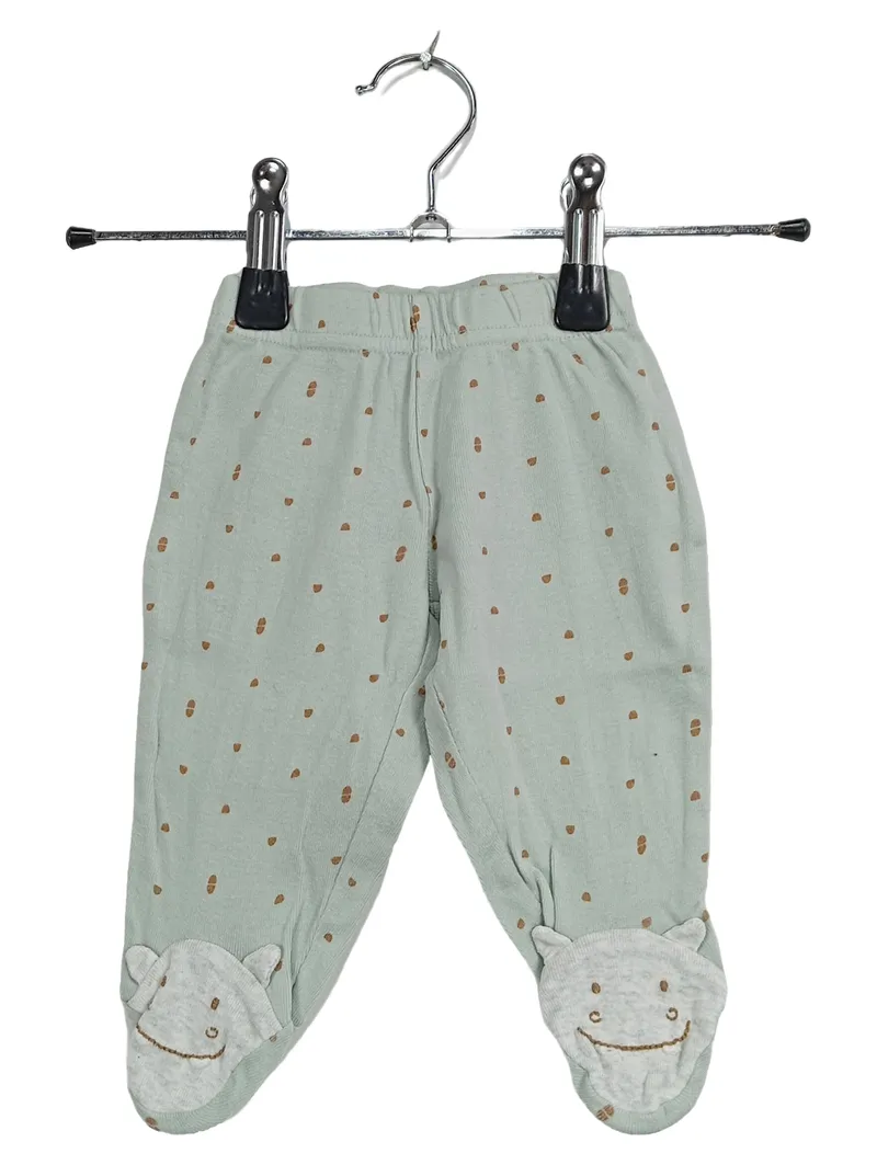 Carter's Baby Strampler Hose mit Füßen Grün Gepunktet Gr. 68 1