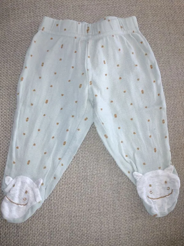 Carter's Baby Strampler Hose mit Füßen Grün Gepunktet Gr. 68 4
