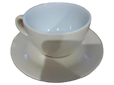 Kahla Kaffeetasse mit Untertasse Weiß Porzellan Klassisch 8 cm