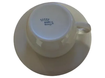 Kahla Kaffeetasse mit Untertasse Weiß Porzellan Klassisch 8 cm