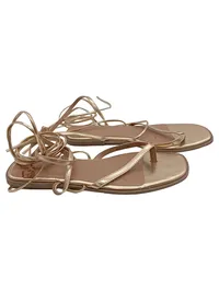 Anna Field Damen Zehentrenner Sandalen Gold Schnürung Gr. 43 1