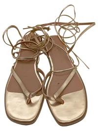 Anna Field Damen Zehentrenner Sandalen Gold Schnürung Gr. 43 2