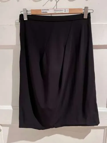 METRADAMO Faltenrock Damen Gr. 40 L Schwarz Wolle Business Klassisch
