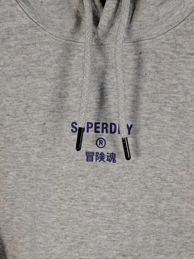 Superdry Kapuzenpullover Damen Grau XS/S Hoodie Streetwear Regenbogen