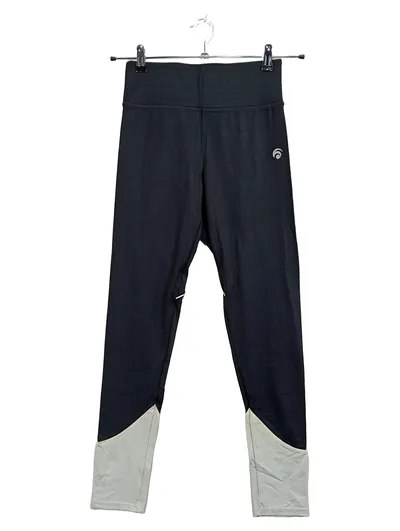 OCEANSAPART Damen Sport Leggings Schwarz Grau Colorblock Größe M