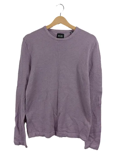 ONLY & SONS Herren Pullover Gr. M Lila Strukturmuster Casual Baumwolle