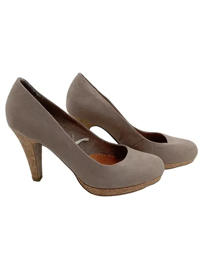 Only Pink Damen Pumps Gr. 39 Beige Plateau Kork Absatz Wildlederoptik