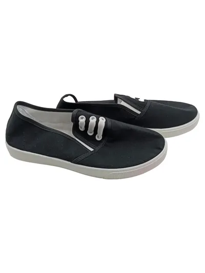 VAT SPEED Damen Sneaker Low Schwarz Canvas Slip-On Gr. 38 Casual