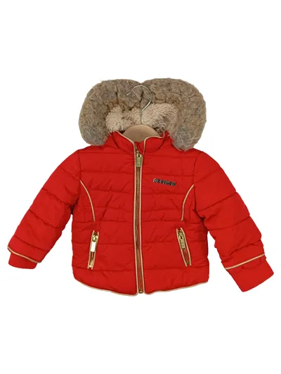 McKenzie Kinder Winterjacke Rot Gesteppt Kapuze Gr. 80, 86