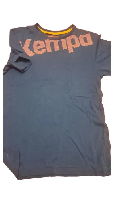 Kempa Kinder T-Shirt Sport Shirt Blau Gr. 152 S Logo-Print Baumwolle