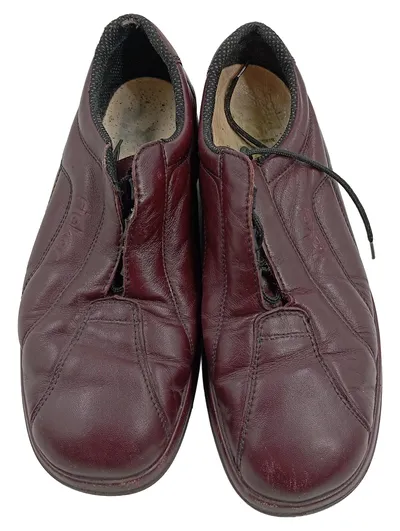 Rieker Damen Schnürschuhe Halbschuhe Gr. 36 Bordeaux Rot Leder Komfort