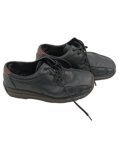 Rieker Antistress Damen Schnürschuhe Gr. 36 Schwarz Leder Komfort