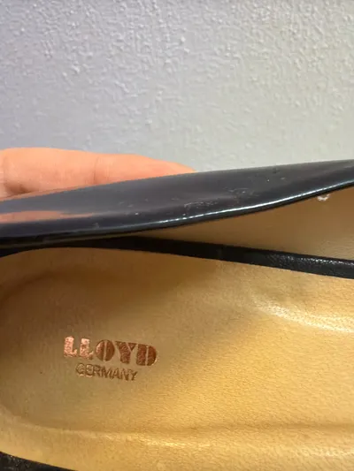 Lloyd Peeptoe Pumps Damen Gr. 40 Lackleder Schwarz Elegant