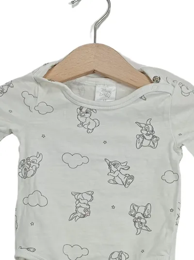 Disney Baby Langarm Body Bambi Weiß Gr. 62 Baumwolle