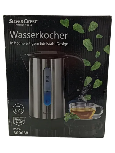 Silvercrest Wasserkocher Edelstahl 1,7L 3000W Silber SWK 3000 EDS B2