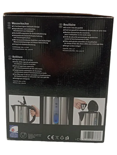 Silvercrest Wasserkocher Edelstahl 1,7L 3000W Silber SWK 3000 EDS B2