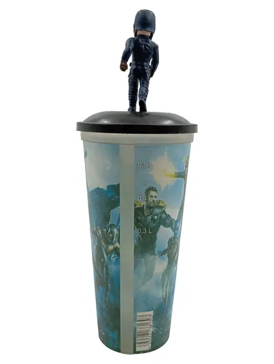 Marvel Avengers Endgame Fan Becher 0,5L mit Captain America Figur Kino