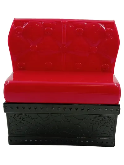 Monster High Schmuckschatulle Truhe Rot Schwarz Vintage Kunststoff 14cm
