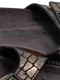 Birkenstock Madrid Sandalen Damen Gr. 38 Kroko-Optik Braun Metallic 5