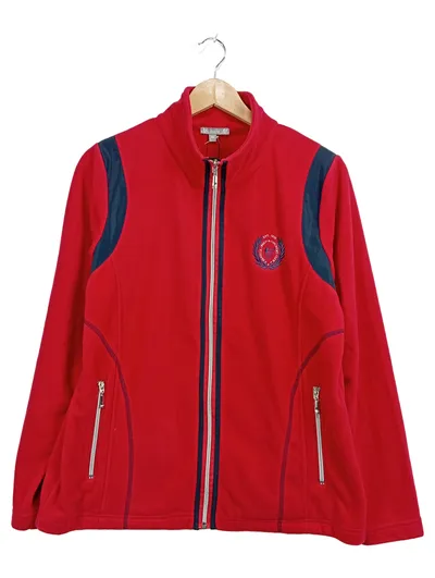 Hajo Damen Fleecejacke Gr. 40 L Rot Sportlich Outdoor Freizeit