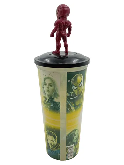 Marvel Avengers Infinity War Kinobecher mit Iron Man Figur Sammlerbecher