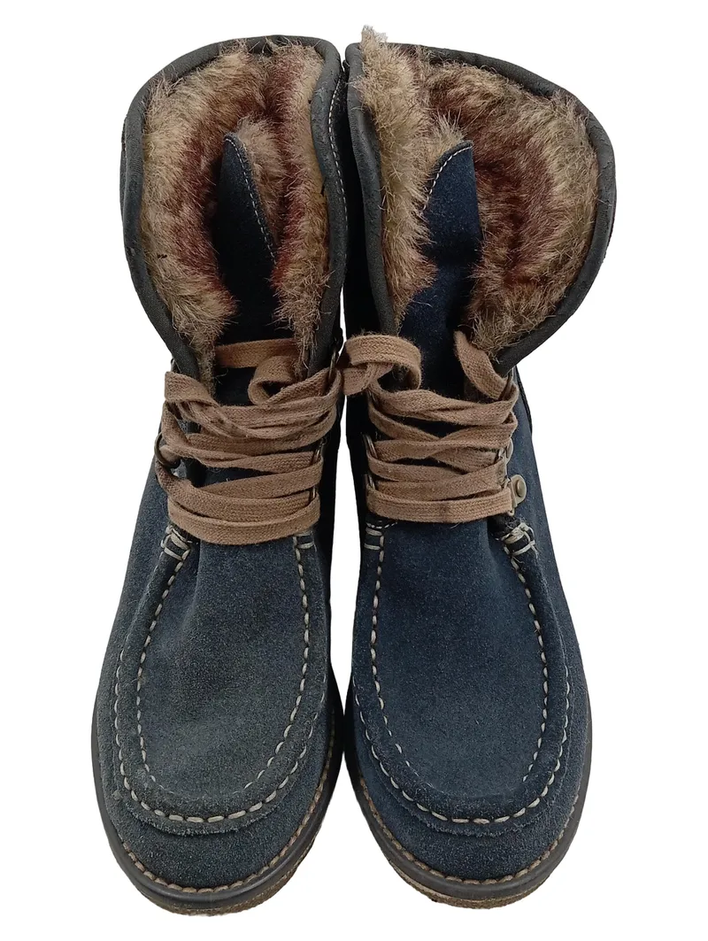 BAMA Damen Schneestiefel Winterstiefel Blau Gefüttert Keilabsatz Gr. 36 2
