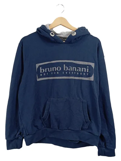 Bruno Banani Hoodie Kapuzenpullover Herren Gr. L Blau Logo-Print