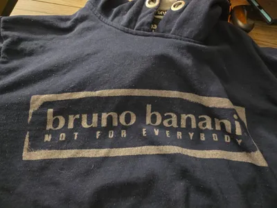 Bruno Banani Hoodie Kapuzenpullover Herren Gr. L Blau Logo-Print