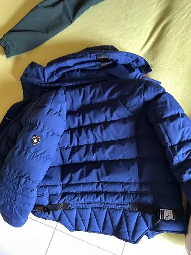 Wellensteyn Herren Steppjacke Winterjacke Blau Gr. S Kapuze Fellkragen