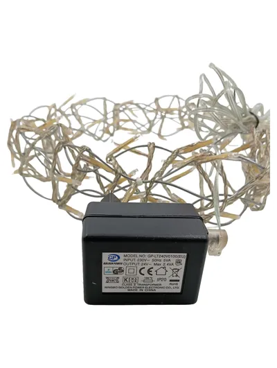 LED Lichterkette Draht Warmweiß 24V Trafo Weihnachten Deko Golden Power