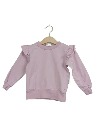 BABAUBA Mädchen Pullover Rosa Rüschen Gr. 80 Langarm Sweatshirt