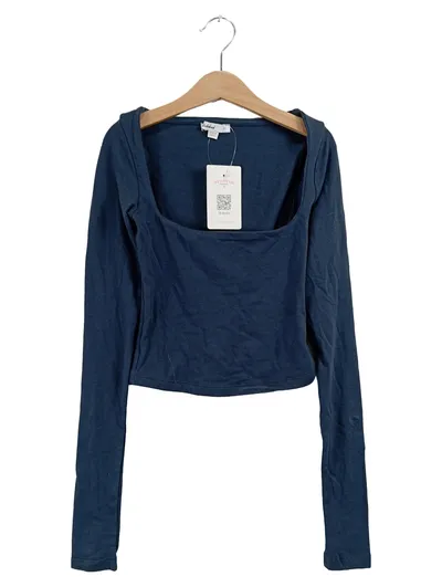 Subdued Damen Langarmshirt Petrol Gr. XS Cropped Basic