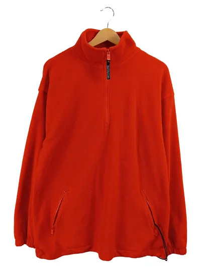 Fruit of the Loom Fleecepullover Herren Gr. L Orange Half-Zip Outdoor