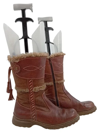 Tamaris Damen Stiefel Leder Braun Fellbesatz Quaste Gr 39 Winterstiefel