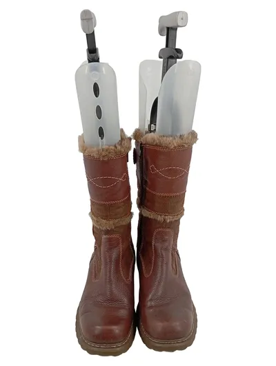 Tamaris Damen Stiefel Leder Braun Fellbesatz Quaste Gr 39 Winterstiefel