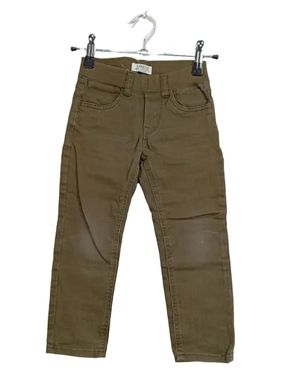 Lindex Kinder Stoffhose Jeans Gr. 104 Braun Regular Fit Elastikbund