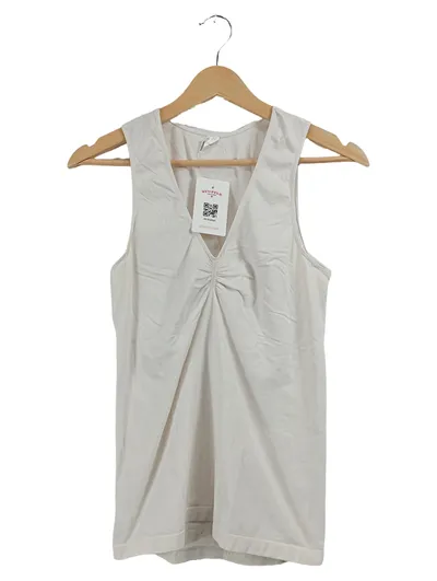 Skin to Skin Damen Top Ärmellos V-Ausschnitt Weiß Gr. 44/46 Basic
