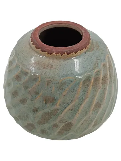 Colmore by Diga Keramik Vase kugelförmig Grün 15x11 cm Naturbezogen