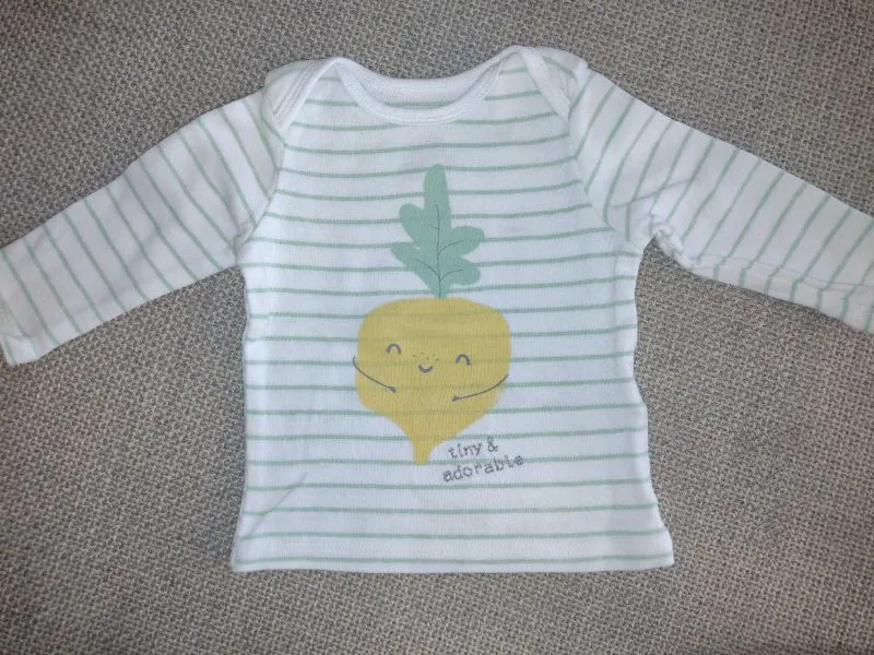 Carter's Baby Body Langarm Rübe tiny & adorable Gestreift Weiß Gr. 68 2