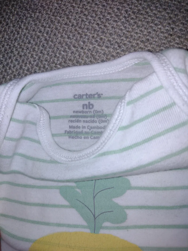 Carter's Baby Body Langarm Rübe tiny & adorable Gestreift Weiß Gr. 68 3