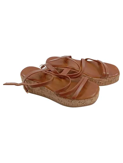 Primadonna Collection Plateausandalen Damen Gr. 37 Braun Kork Leder