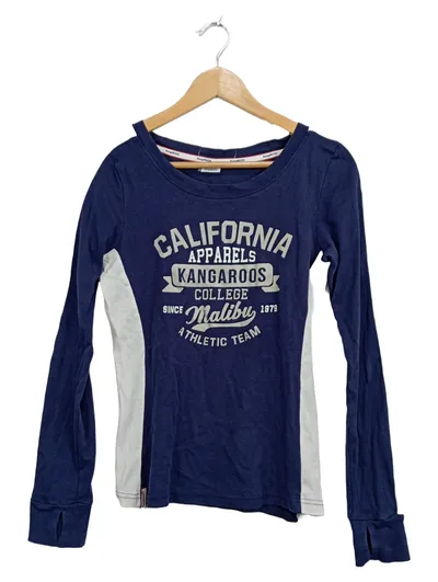 KangaROOS Langarmshirt Damen Gr. 36/38 Blau California College Sportlich