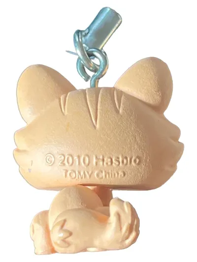 Hasbro Littlest Pet Shop LPS Katze Charm Anhänger Orange Grüne Augen