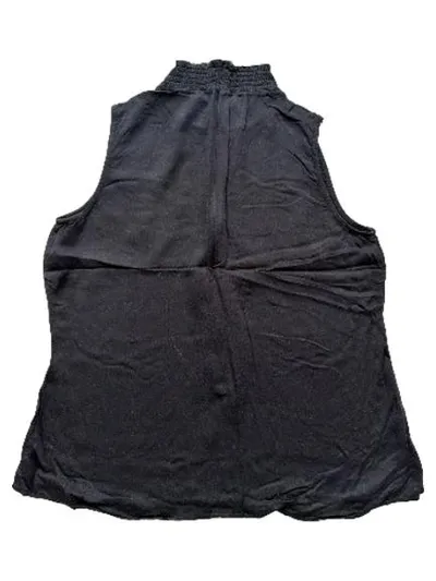s.Oliver Black Label Damen Top Schwarz Gr. 38 Stehkragen Reißverschluss Elegant