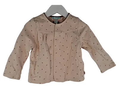 Obaïbi Baby Mädchen Jäckchen Langarm Beige Blumen Gr. 80 18M