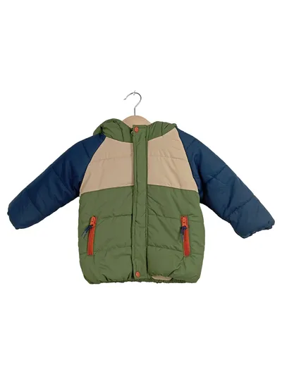 Ergee Steppjacke Kinder Gr. 80 Winterjacke Kapuze Grün Blau Beige